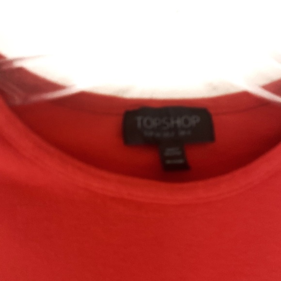 Topshop Crop Top Ruffle Short Sleeve T-Shirt Size 2 - Picture 2 of 3